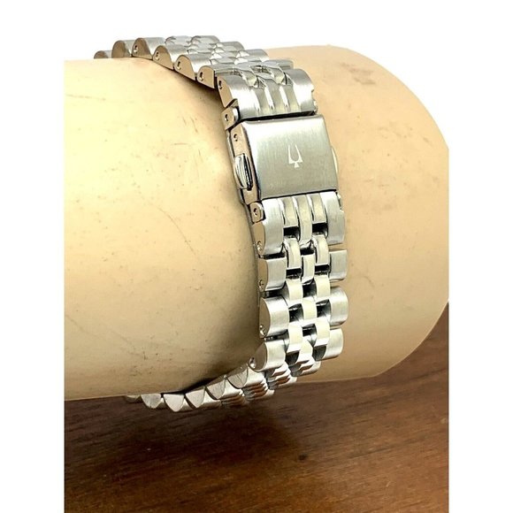 Bulova Women’s Watch 96P226 Silver Steel Diamond Black Dial Quartz 32mm - Picture 9 of 13